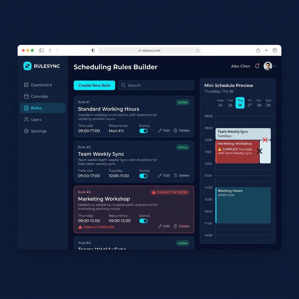 Dark rules builder interface